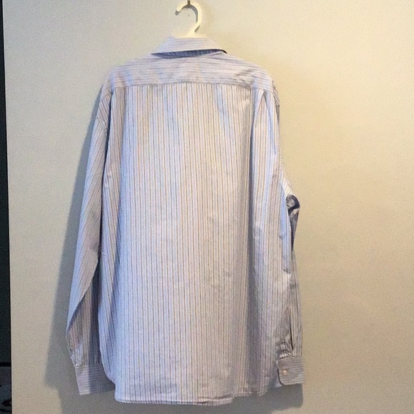 Gap Men’s Long Sleeve Button Down White/Blue/Gray Striped Shirt Fitted X-Large - Picture 3 of 3